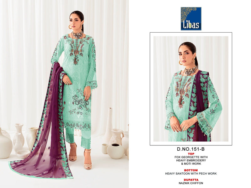 Libas D No 151 Georgette With Embroidery Moti Work Designer Pakistani Suits