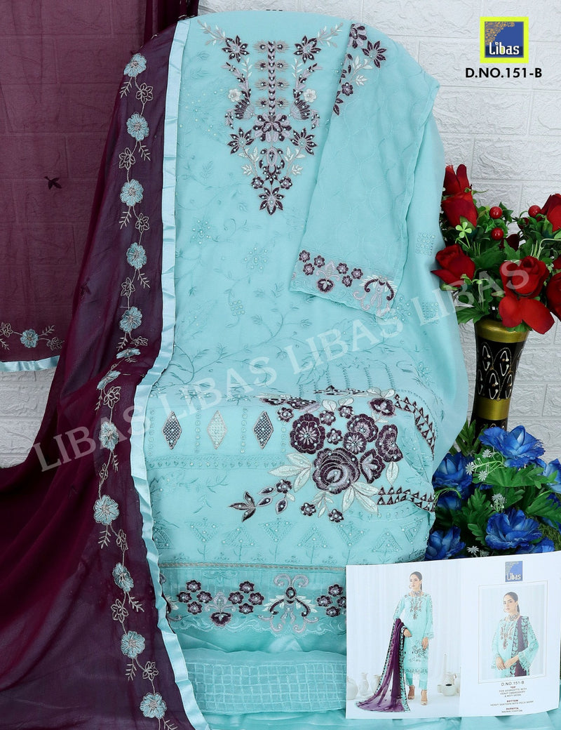 Libas D No 151 Georgette With Embroidery Moti Work Designer Pakistani Suits