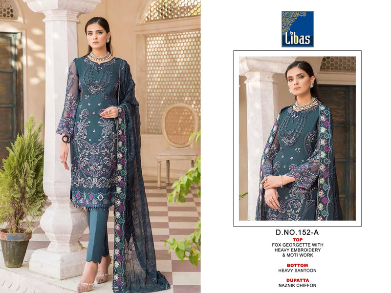 Libas D No 152 Fox Georgette Embroidery Designer Pakistani Suits Collection
