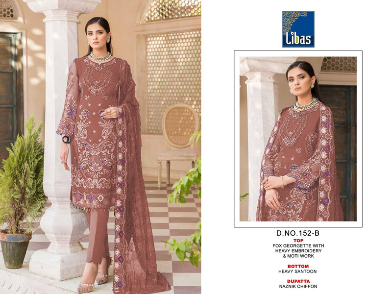 Libas D No 152 Fox Georgette Embroidery Designer Pakistani Suits Collection