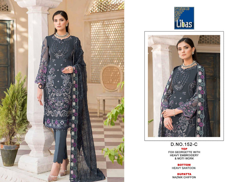 Libas D No 152 Fox Georgette Embroidery Designer Pakistani Suits Collection