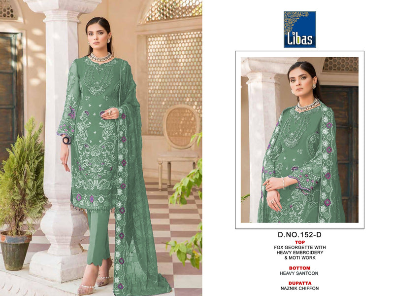 Libas D No 152 Fox Georgette Embroidery Designer Pakistani Suits Collection