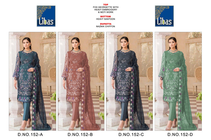 Libas D No 152 Fox Georgette Embroidery Designer Pakistani Suits Collection