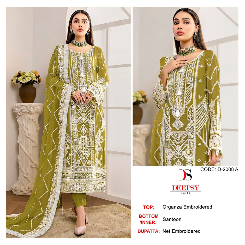 Deepsy Suits D No 2008 Organza With Embroidery Designer Pakistani Salwar Kameez