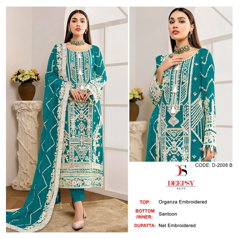 Deepsy Suits D No 2008 Organza With Embroidery Designer Pakistani Salwar Kameez