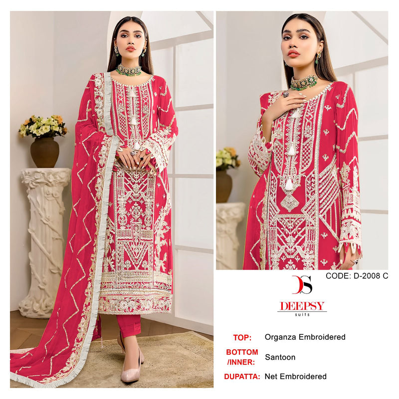 Deepsy Suits D No 2008 Organza With Embroidery Designer Pakistani Salwar Kameez