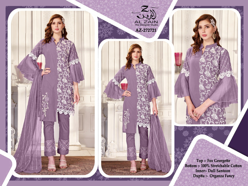 Al Zain D No 272721 Georgette Fancy Designer Kurti With Pant Collection