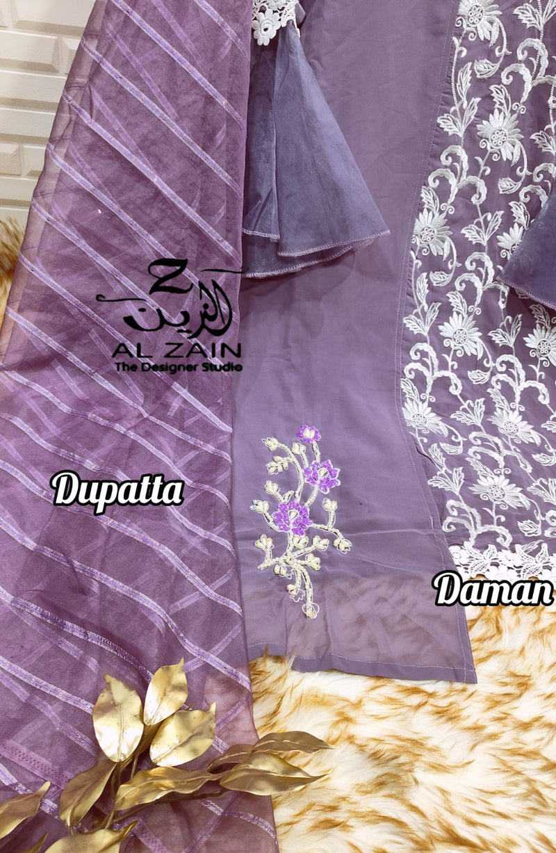 Al Zain D No 272721 Georgette Fancy Designer Kurti With Pant Collection