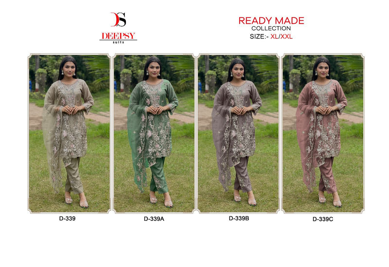Deepsy Suits D No 339 Organza Beautiful Embroidery Designer Ready Made Suits