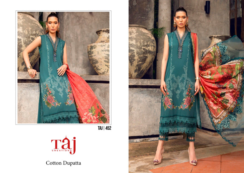 Taj Creation D No 452 & 453 Cotton Print With Fancy Patch Embroidery Salwar Kameez