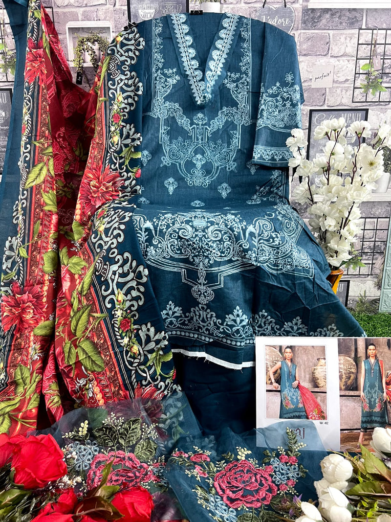 Taj Creation D No 452 & 453 Cotton Print With Fancy Patch Embroidery Salwar Kameez