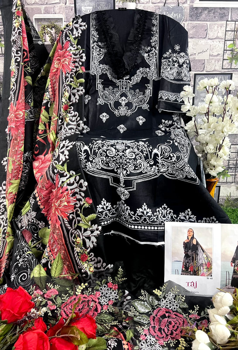 Taj Creation D No 452 & 453 Cotton Print With Fancy Patch Embroidery Salwar Kameez