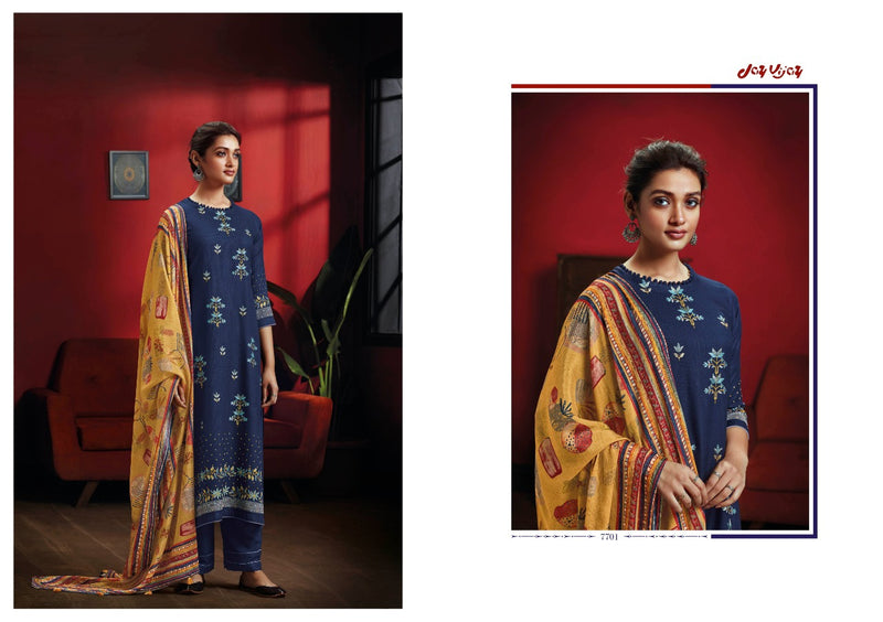 Jay Vijay Dastoor Rayon Checks With Embroidery Designer Work Suits