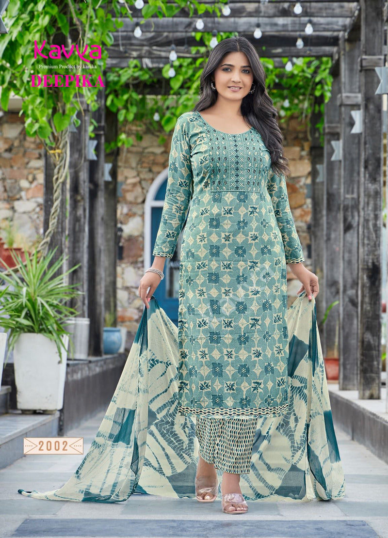 Kavya Deepika Vol 2 Fancy Printed Straight Kurti Bottom & Dupatta Set