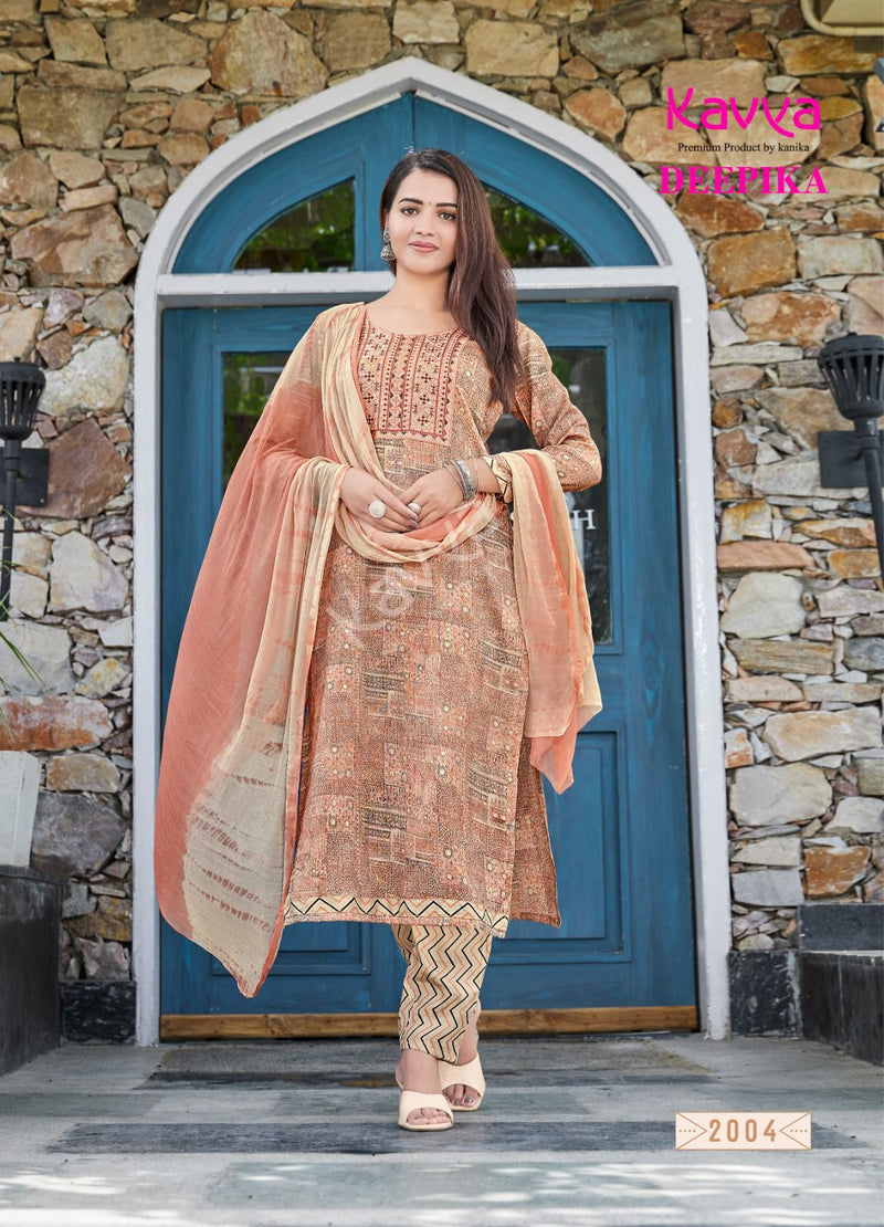 Kavya Deepika Vol 2 Fancy Printed Straight Kurti Bottom & Dupatta Set