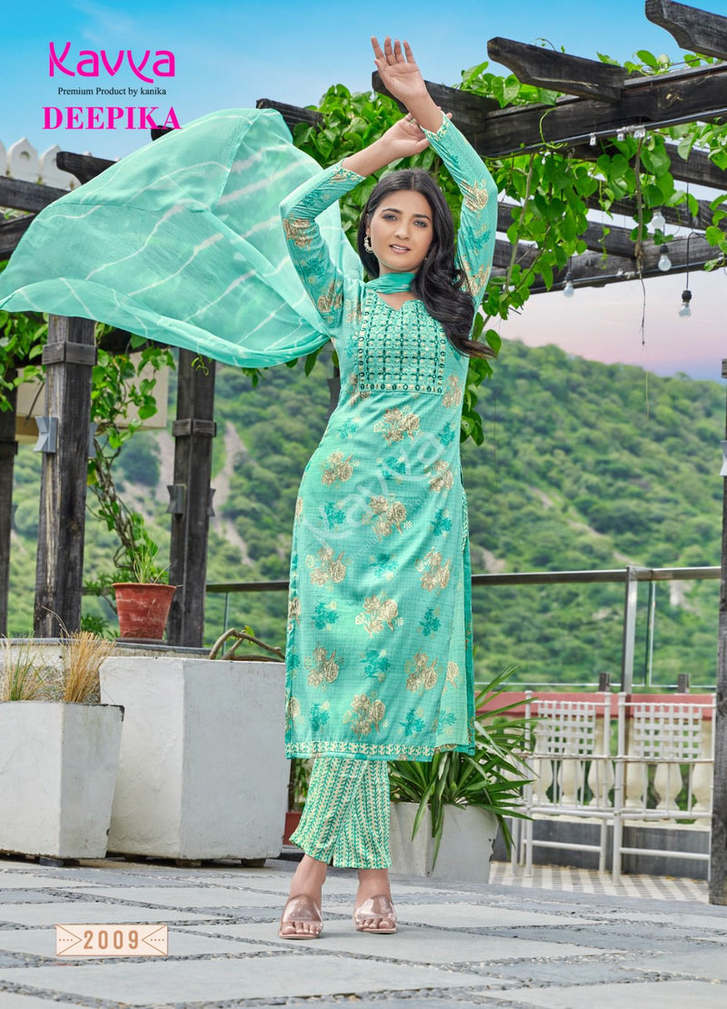 Kavya Deepika Vol 2 Fancy Printed Straight Kurti Bottom & Dupatta Set