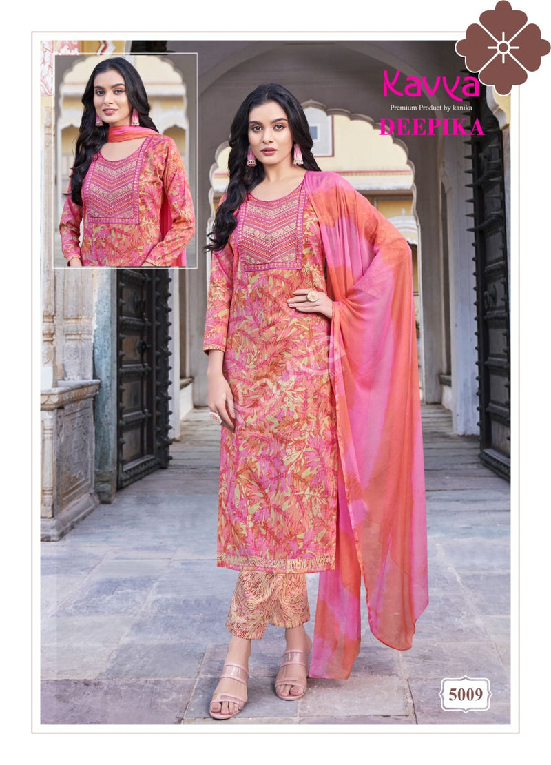 Kavya Deepika Vol 5 Rayon With Embroidery Neck Work Fancy Kurti With Bottom