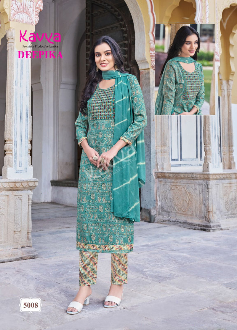 Kavya Deepika Vol 5 Rayon With Embroidery Neck Work Fancy Kurti With Bottom