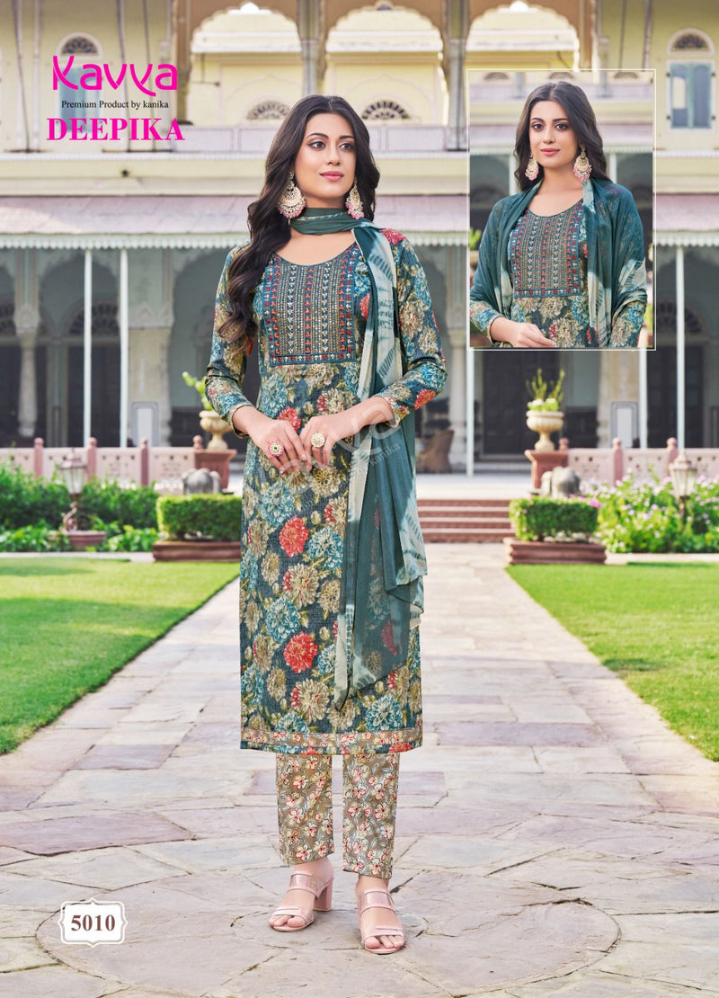 Kavya Deepika Vol 5 Rayon With Embroidery Neck Work Fancy Kurti With Bottom