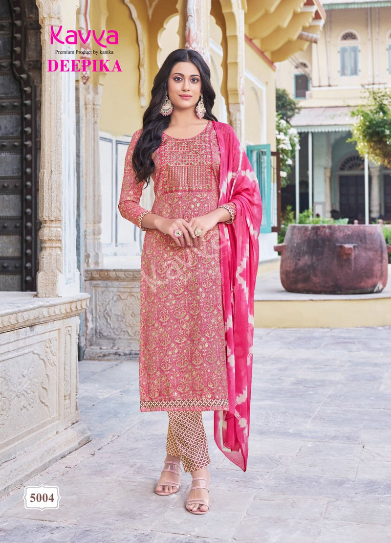 Kavya Deepika Vol 5 Rayon With Embroidery Neck Work Fancy Kurti With Bottom