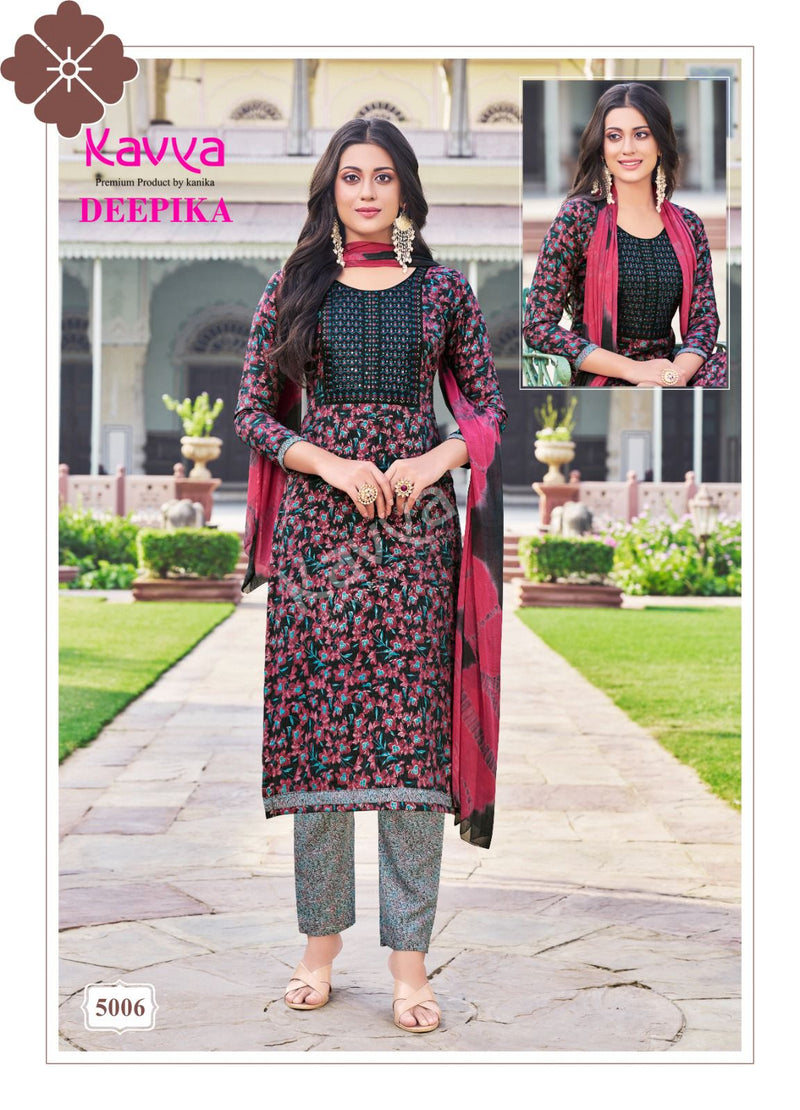 Kavya Deepika Vol 5 Rayon With Embroidery Neck Work Fancy Kurti With Bottom