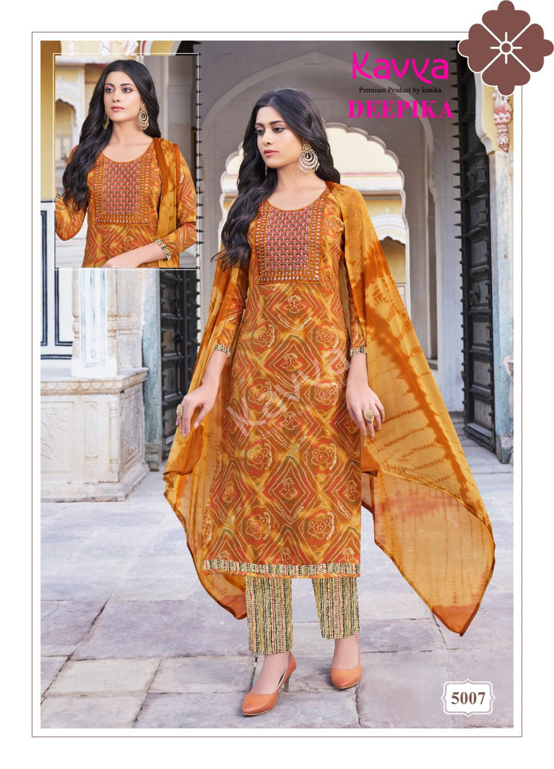 Kavya Deepika Vol 5 Rayon With Embroidery Neck Work Fancy Kurti With Bottom