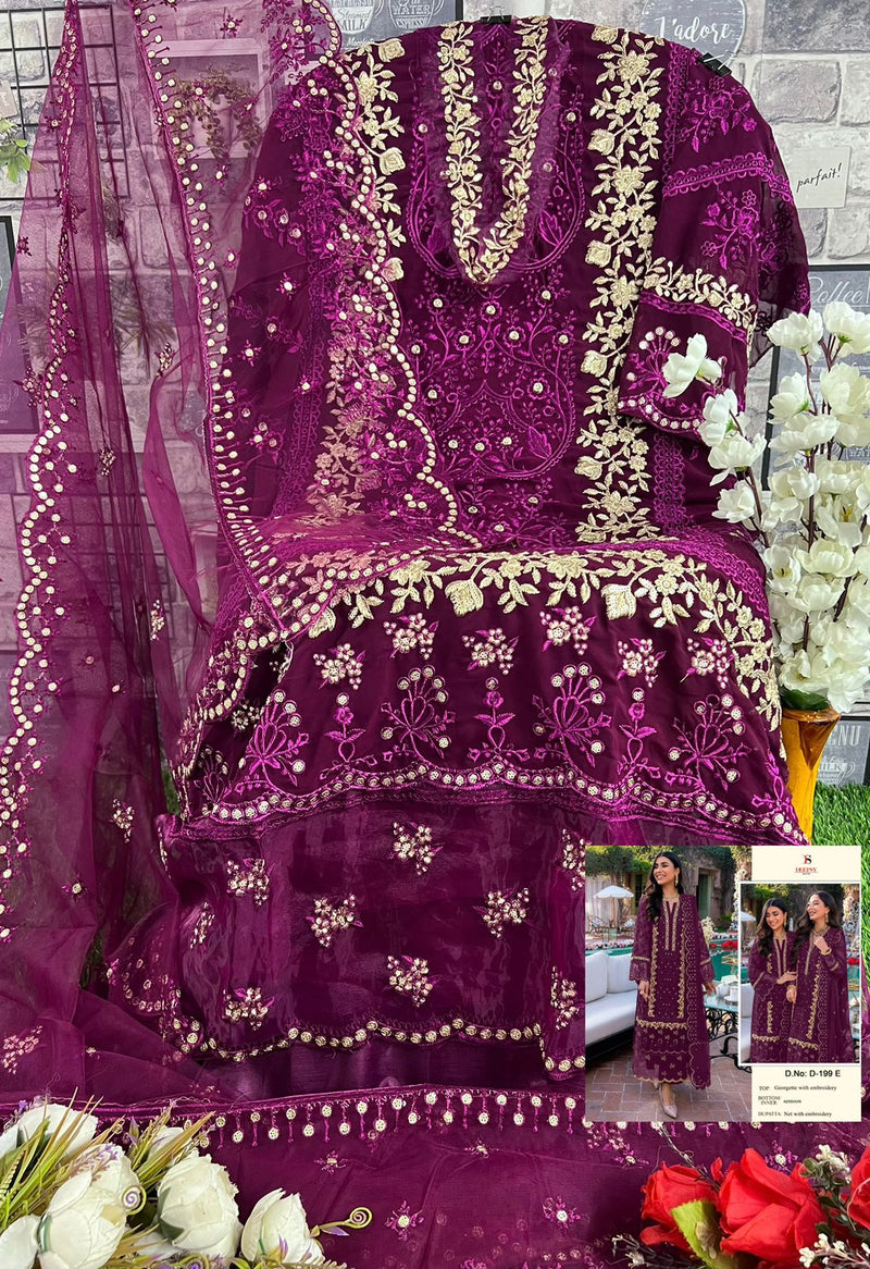 Deepsy Suits D No D 199 Georgette With Embroidered Designer Pakistani Suits