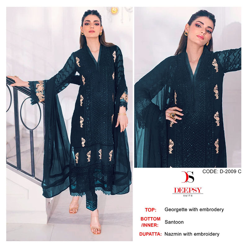 Deepsy Suit D No 2009 Georgette With Embroidery Work Pakistani Suits