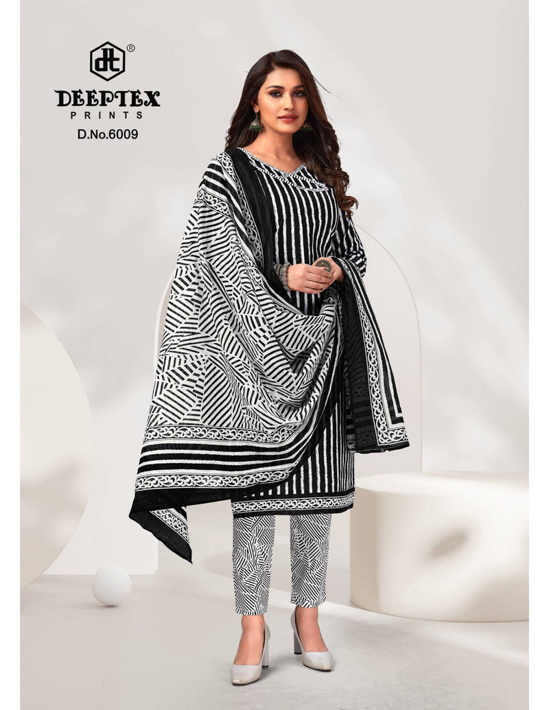 Deeptex Prints Aaliza Black & White Printed Cotton Salwar Suits