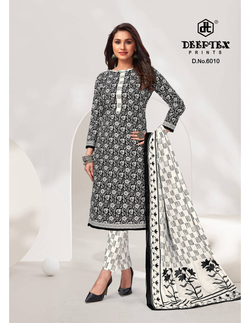 Deeptex Prints Aaliza Black & White Printed Cotton Salwar Suits