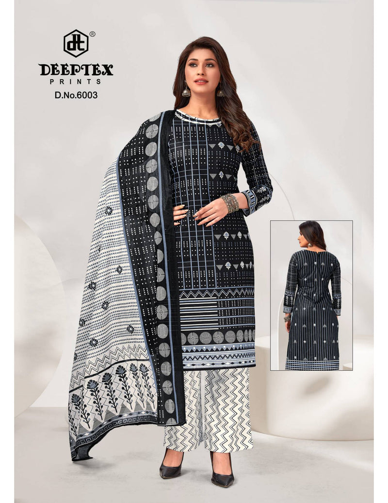 Deeptex Prints Aaliza Black & White Printed Cotton Salwar Suits