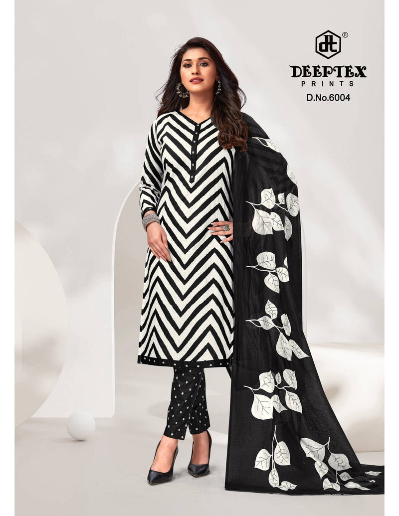 Deeptex Prints Aaliza Black & White Printed Cotton Salwar Suits