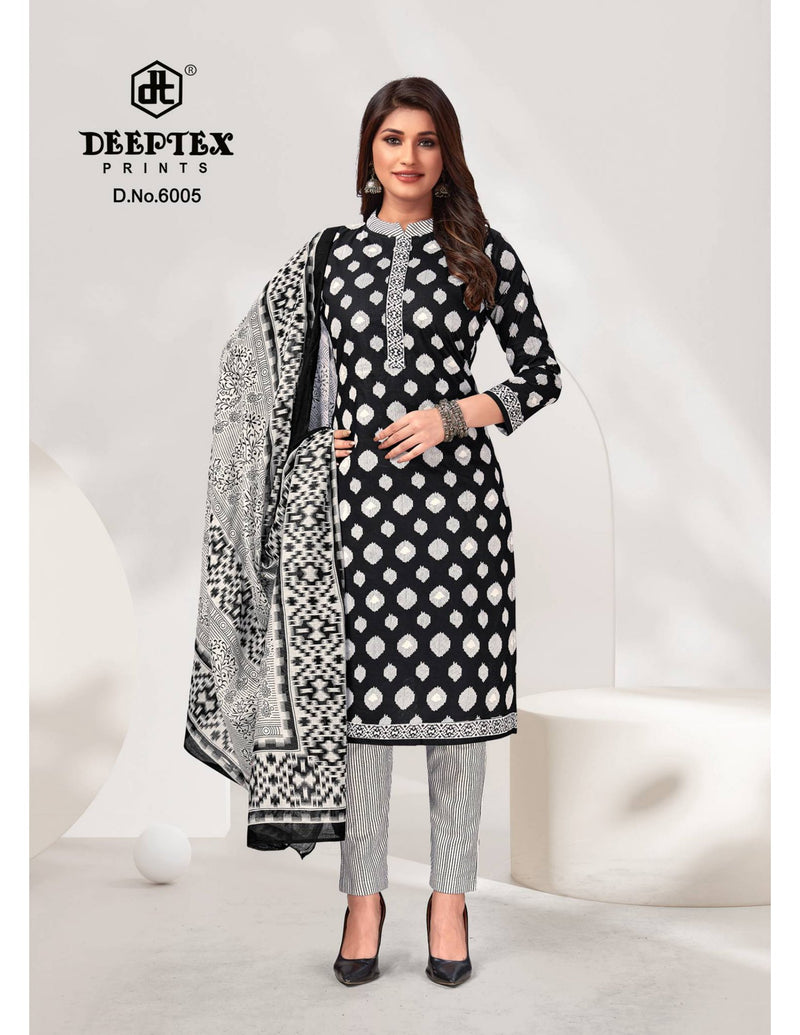 Deeptex Prints Aaliza Black & White Printed Cotton Salwar Suits