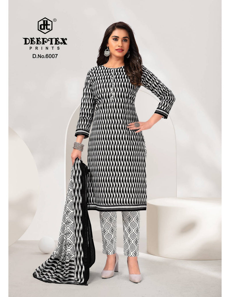 Deeptex Prints Aaliza Black & White Printed Cotton Salwar Suits