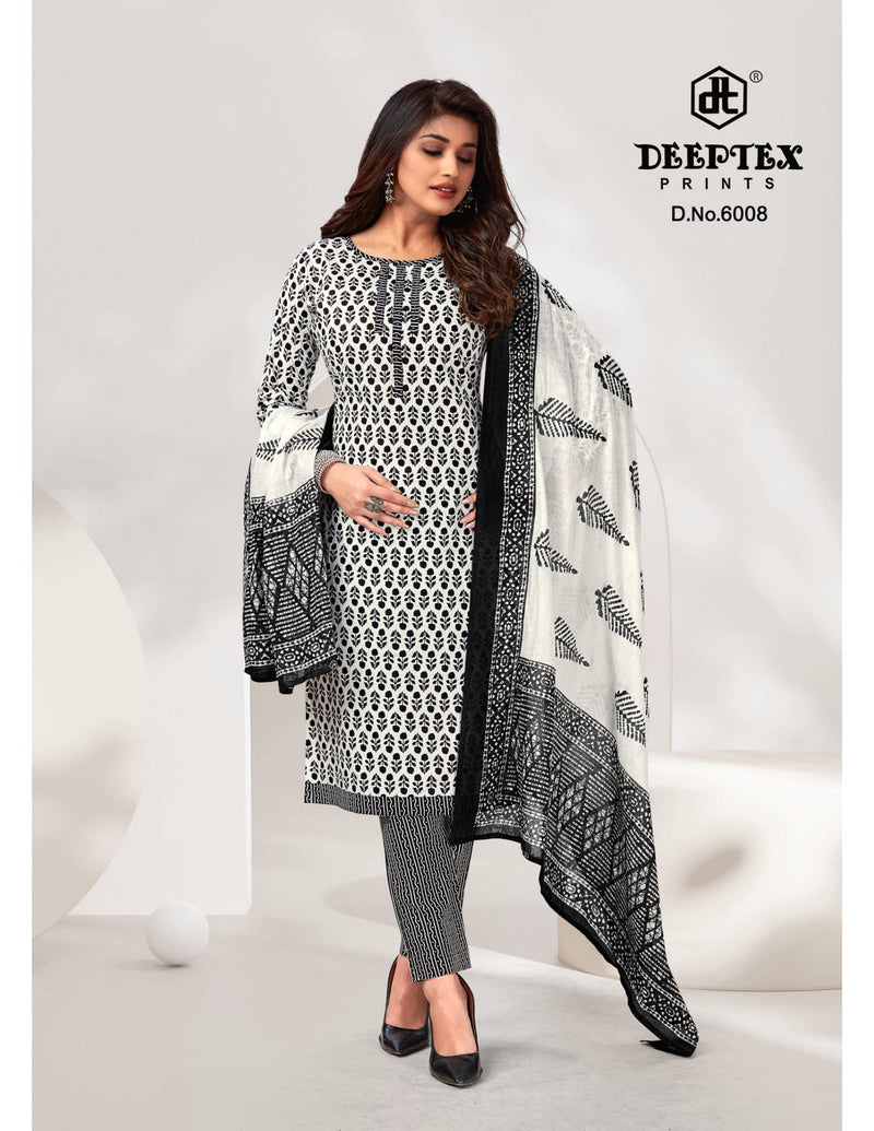 Deeptex Prints Aaliza Black & White Printed Cotton Salwar Suits