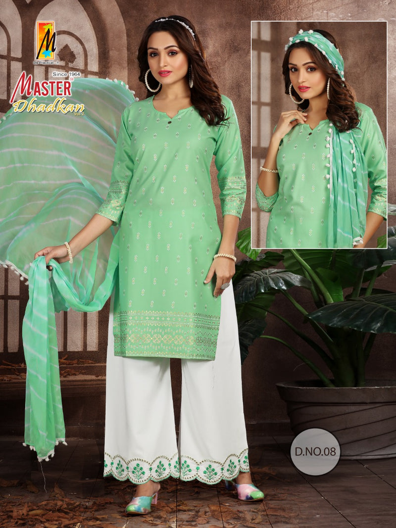 Master Dhadkan Printed Rayon Fancy Kurti With Plazzo & Dupatta