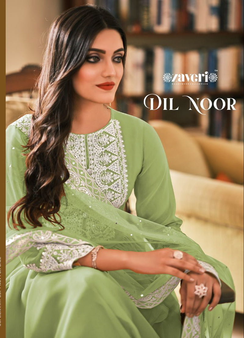 Zaveri Woman Beauty Dil Noor Georgette With Embroidery Designer Suit Collection