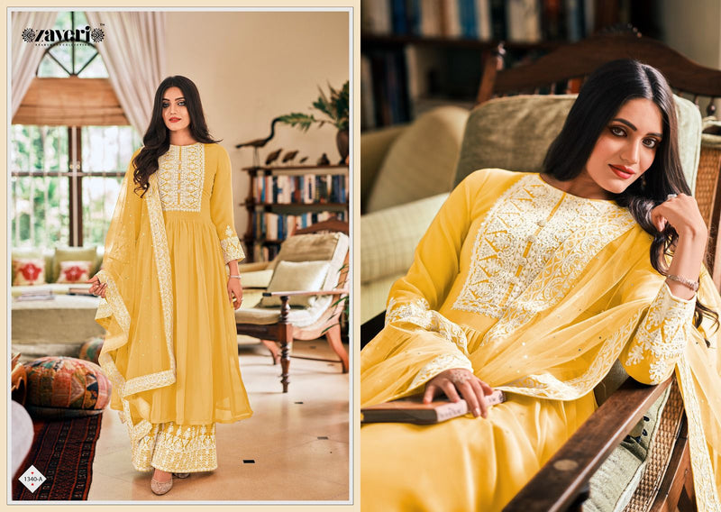 Zaveri Woman Beauty Dil Noor Georgette With Embroidery Designer Suit Collection