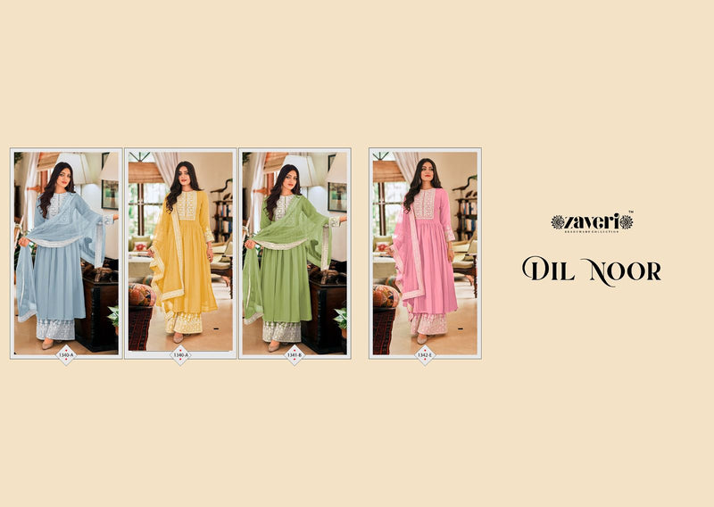 Zaveri Woman Beauty Dil Noor Georgette With Embroidery Designer Suit Collection