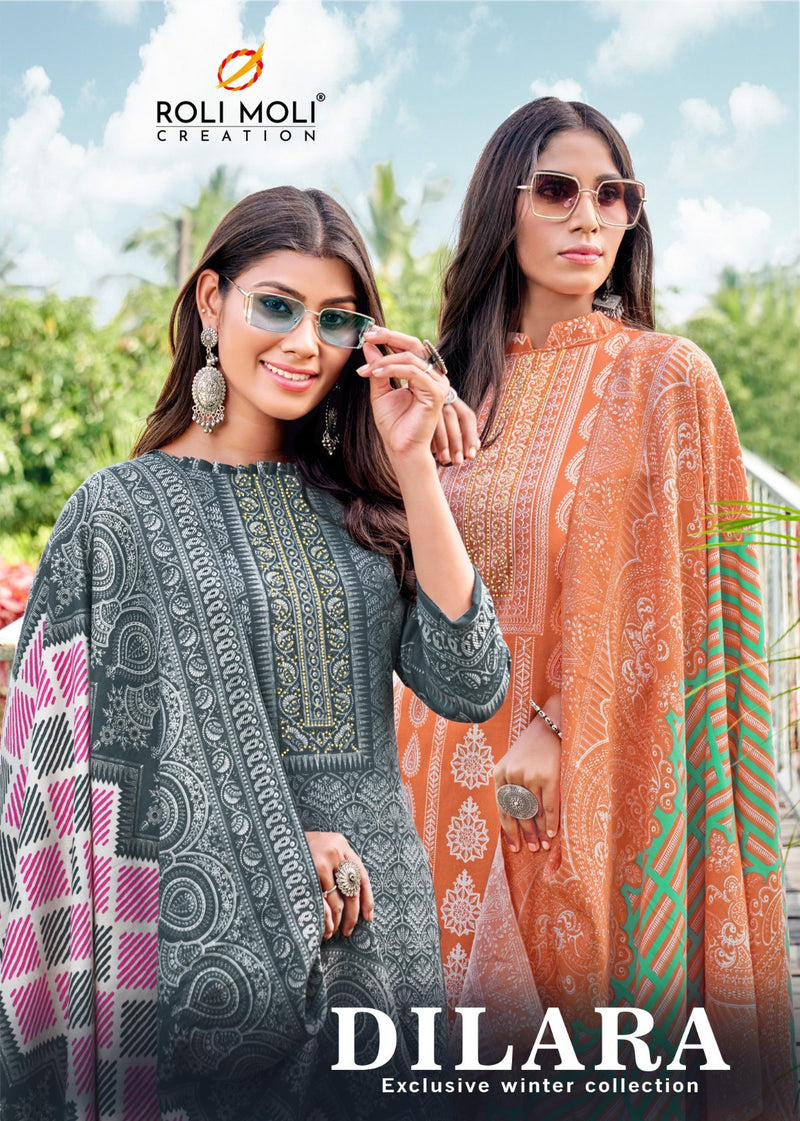 Roli Moli Creation Dilara Pashmina With Swarovski Diamond Work Suit Collection