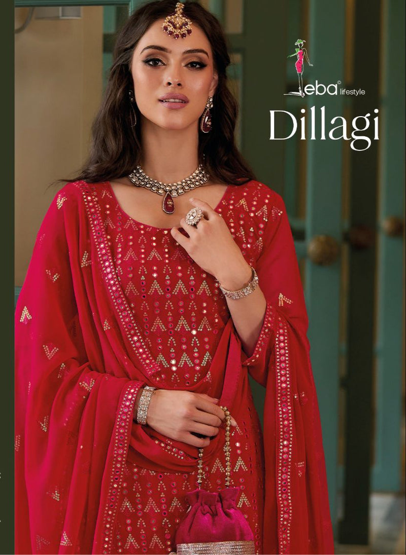 Eba Lifestyle Dillagi Georgette With Heavy Embroidery Work Designer Suit Collection