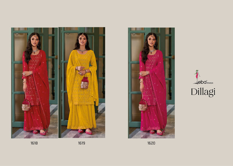 Eba Lifestyle Dillagi Georgette With Heavy Embroidery Work Designer Suit Collection