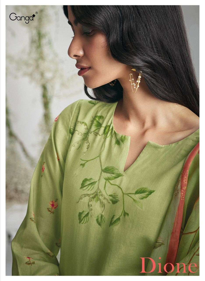 Ganga Dione Cotton Printed With Embroidery Salwar Suits