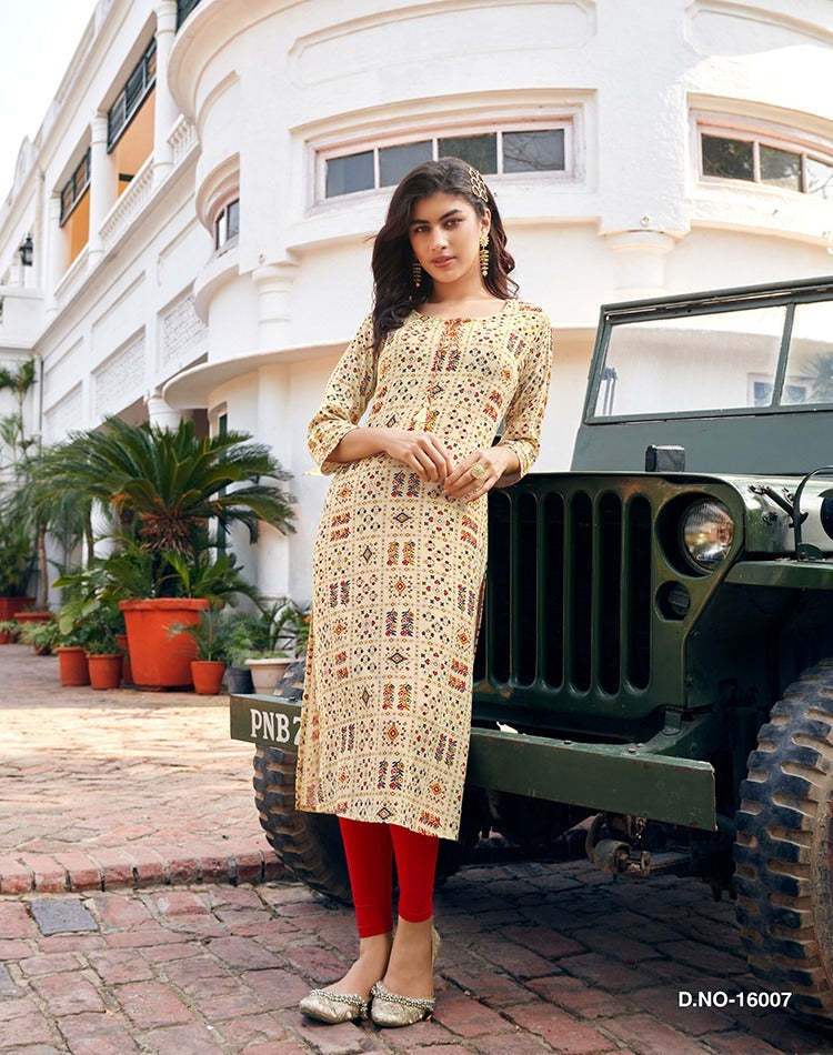 Diya Trends Garden City Vol 16 Rayon Capsule Foil Printed Daily Wear Designer Kurti