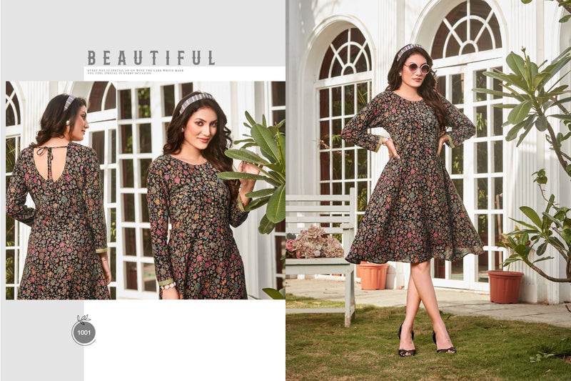 Poonam Designer Dollar Rayon Printed Fancy Short Gowns