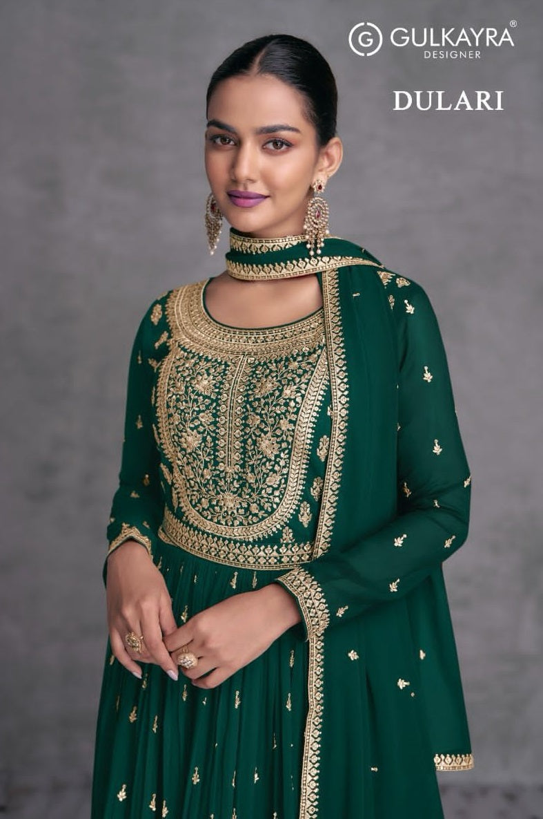 Gulkayra Designer Dulhari Georgette Heavy Designer Readymade Suit Collection