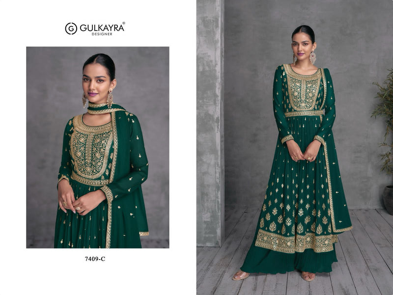 Gulkayra Designer Dulhari Georgette Heavy Designer Readymade Suit Collection