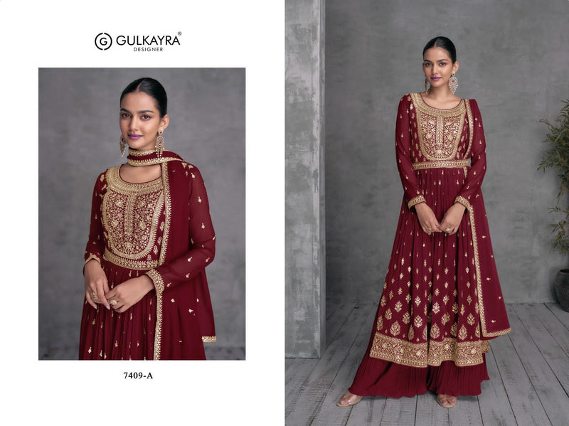 Gulkayra Designer Dulhari Georgette Heavy Designer Readymade Suit Collection