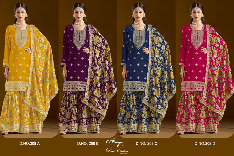 Dani Creation Aanaya Vol 208 Chinon Festive Designer Salwar Suit