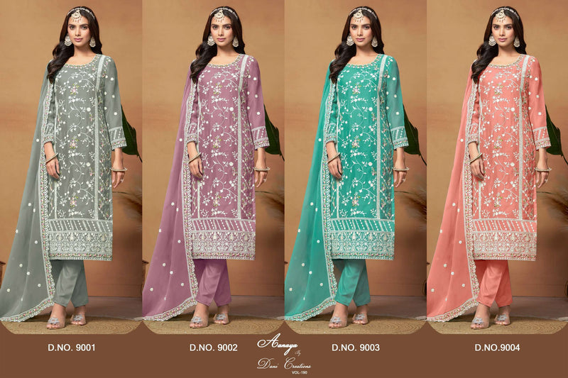 Dani Creation Anaya Vol 190 Organza Designer Party Wear Salwar Kameez